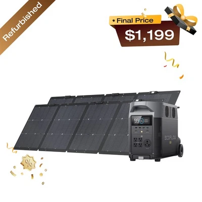 Generador EcoFlow DELTA Pro 3600Wh + Kit de Panel Solar 2x220W Certificado Reacondicionado Foto 1 de 4