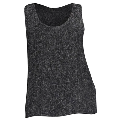 Saint Laurent Glittered Tank Top In Silk Women Silver Size 42 - Image 1 of 4