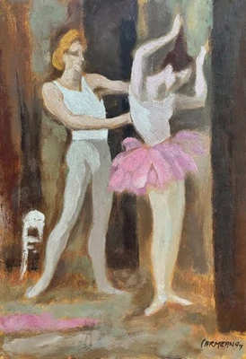 Harry Carmean pintura al óleo de bailarines de ballet 1997 Foto 1 de 2