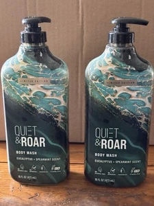 2 Pack Quiet & Roar Body Wash Eucalyptus & Spearmint Scent 16oz. Super Rare New - Picture 1 of 6