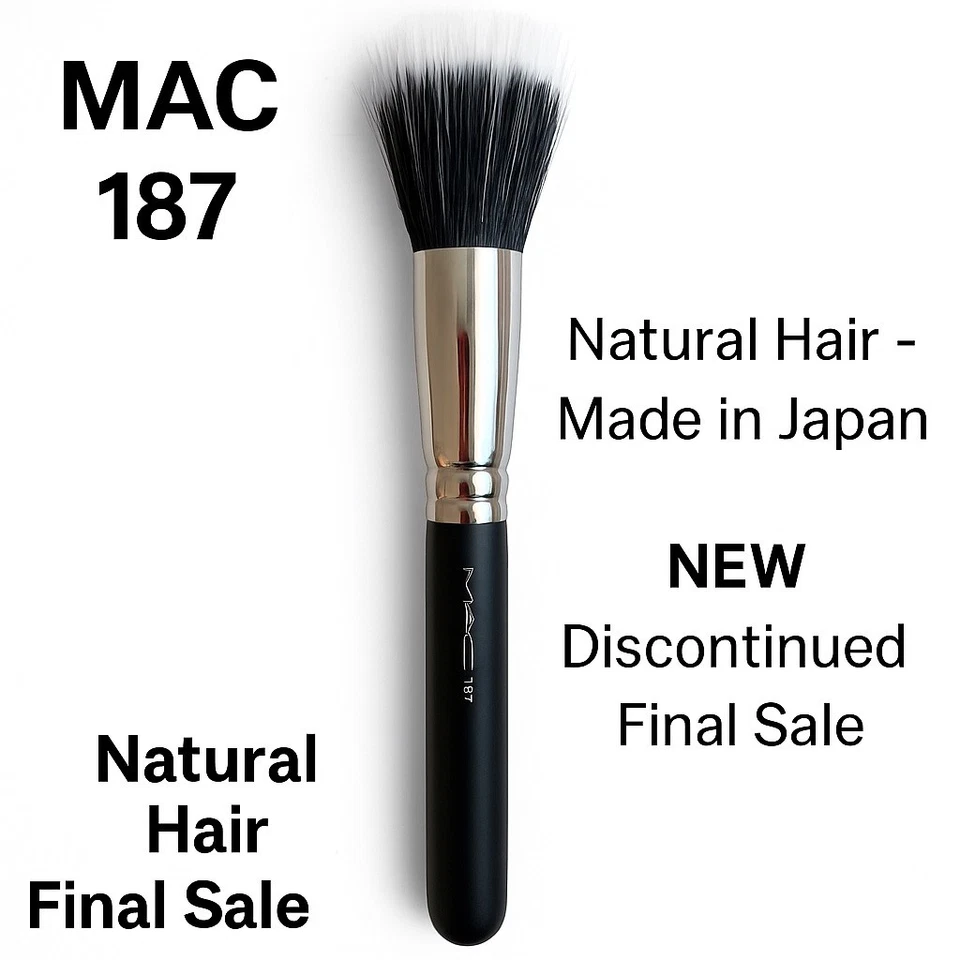 MAC 187 пунктирная щетка для лица новый натуральный козий волос РЕДКАЯ снята с производства - окончательная продажа - Изображение 1 из 4