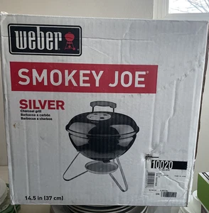 NIB! Weber 14.5” Black~Smokey Joe SILVER ~Portable Kettle Charcoal BBQ Grill - Picture 1 of 2