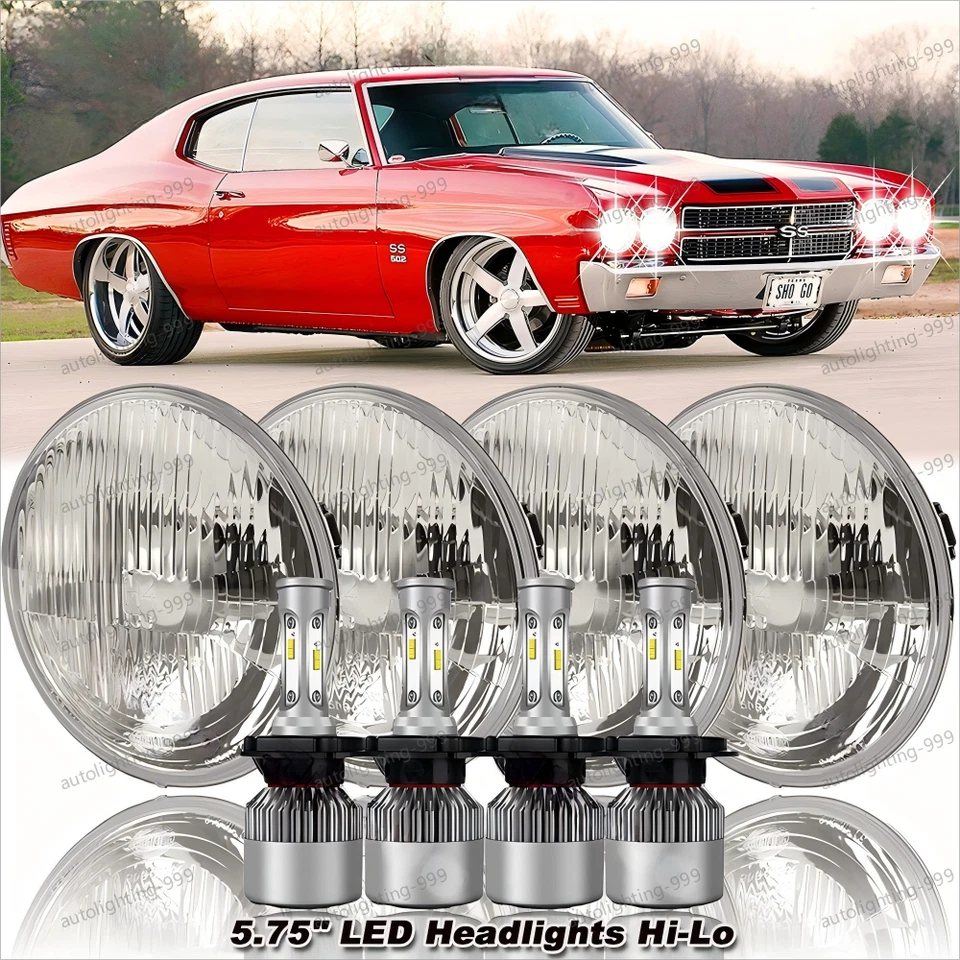 4 piezas para Chevy Chevelle 1964-1970 5,75" 5-3/4 6500 k faros LED haz alto-bajo Foto 1 de 4
