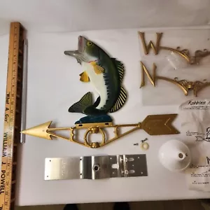 Vintage Bass Fish WeatherVane Aluminum - Robbins Maryville MO w Orig Box - Picture 1 of 7