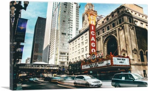 ARTCANVAS Chicago Theater Canvas Art Print - Picture 1 of 15