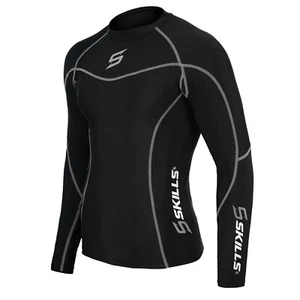 Mens Compression Armour Base Layer Top Long Sleeve Thermal Gym Sports Shirt - Picture 1 of 12