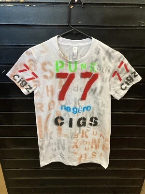 DUANE PETERS PUNK ROCK SKATE AMERICAN APPAREL GIRLS TEE SZ M 77Cigs US BOMBS  - Image 1 of 2