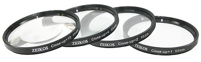 4-PC CLOSE-UP MACRO LENS +1 +2 +4 +10 FOR SONY SAL-100M28 100mm LENS - Image 1 of 4