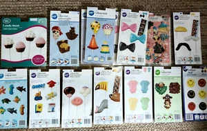 New 15 Wilton Chocolate Candy Molds Melting Lollipop Animals Fish Bows Birthday - Picture 1 of 6