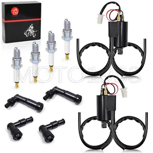 Ignition Coil Spark Plug & Caps For Yamaha XJ650 1980-83 XJ650L 81-83 XJ650R 82 - Picture 1 of 7