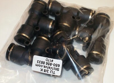 3/8 Union Tee One Touch Quick Connect Push-to-Connect Tube Fitting, Pack of 5 - Image 1 of 4