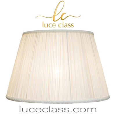 LUCECLASS cappello paralume per lampada tondo plissettato avorio arricciato paraluce