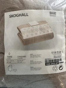 IKEA Twin Comforter / Matching Pillow Case. NEW Factory Sealed Bag. Tan/Beige - Picture 1 of 7
