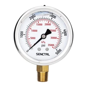 5000 Psi Glycerin Liquid Filled Hydraulic High Pressure Gauge, 2.5" Dial Size - Picture 1 of 6