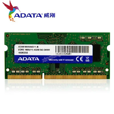 NEW For ADATA 4GB PC3-12800S DDR3 1600 MHz Laptop Memory RAM SODIMM 1.5V CL11 - Image 1 of 4