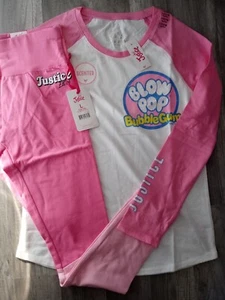 NWT Justice Girls Outfit Blow Pop Candy Top/Leggings Size 12 14 (RT) - Picture 1 of 1