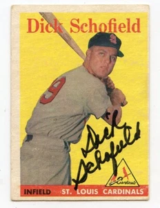 Dick Schofield signiert 1958 Topps #106 Cardinals garantiert authentisch KOA - Bild 1 von 2