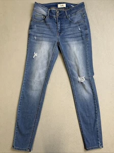Angels Forever Young Jeans Women's Size 6 Curvy Skinny Blue Denim Distressed - Picture 1 of 22