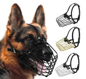 German Shepherd Dog Muzzle Metal Basket for Medium Large Dogs Adjustable Dura... - Picture 1 of 9