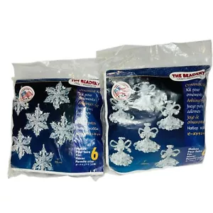 Beadery 2 Christmas Ornament Kits Crystal Angels Snowflakes NEW Each Makes 6 - Picture 1 of 5
