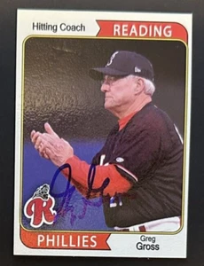 Tarjeta automática Reading Phillies 2007 firmada por Greg Gross ~ auténtica - Imagen 1 de 2