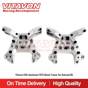 Vitavon CNC Alu7075 Front & Rear Shock Tower For Arrma Outcast 8S 1/5 Silver - Picture 1 of 5
