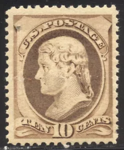 U.S. #209 Mint VF BEAUTY - 10c Brown - Picture 1 of 1