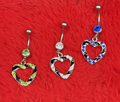 Piercing gioiello per il corpo da ombelico in acciaio chirurgico e veri zirconi - Immagine 1 di 4