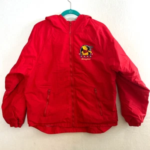 Vintage Disneyland Resort Winnie The Pooh Lined Hooded Zip Jacket Red Size S - Picture 1 of 17