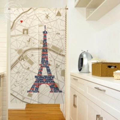 JAPONÉS Noren Habitación Puertas Decoración París Torre Eiffel Hogar Tapiz Puerta Cortina Foto 1 de 4
