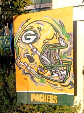 Green Bay Packers 29"x43" NFL 2 Sided House Flag / Banner by Evergreen 13S3811JP Cover