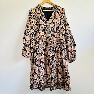 Decjuba Lottie Ruffle Mini Dress Floral Size Large - Picture 1 of 11
