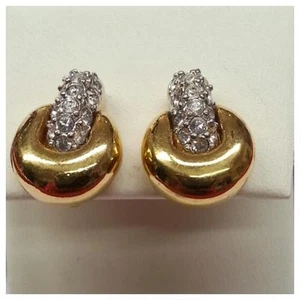Swarovski Ohrringe vergoldet mit Steinen - Picture 1 of 1