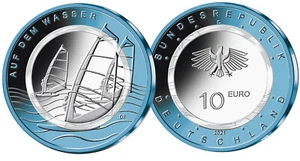 10 Euro Deutschland 2021 bfr Auf dem Wasser Serie Luft bewegt Niob Polymer G - Bild 1 von 3