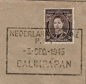 Australia 1945 WWII Military Nederland Indies Balilpapan Borneo Cancel Cover - Picture 1 of 4