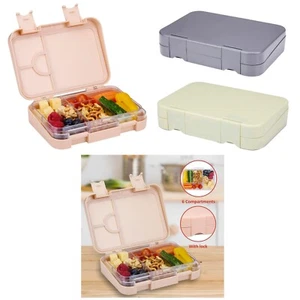 6 Compartment Lunch Box Kids Adults School Portable Food Container Storage Box - Picture 1 of 38