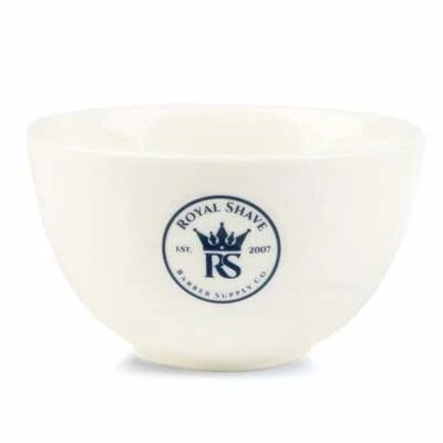 Royal Shave Ceramic Textured Shaving Bowl - White, 3.5" Opening