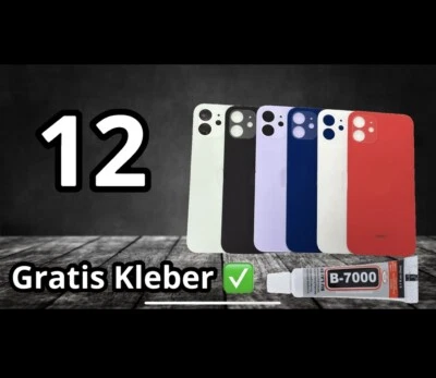 MARKENLOS iPhone 12 Glas Akkudeckel Rückseite Big Hole Alle Farben