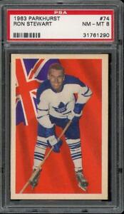 1963 Parkhurst #74 Ron Stewart - Toronto Maple Leafs - PSA 8 NM-MT