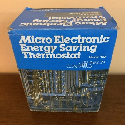 New Vintage Johnson Controls Micro Electronic Energy Saving Thermostat Model T53 - Image 1 of 4