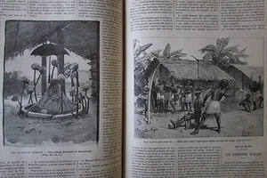 JOURNAL DES VOYAGES N° 680 de 1890 AFRIQUE SACRIFICES HUMAINS CHEZ LES BA-YANZI  - Picture 1 of 2