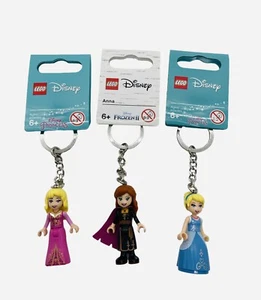 LEGO Minifigura Llavero Lote Disney Princesa Cenicienta, Elsa, Aurora - ¡Nuevo! - Imagen 1 de 1
