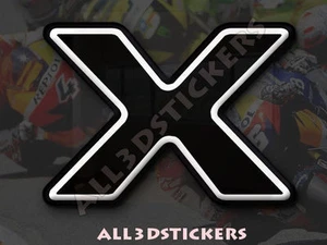 Autocollant Résine Lettre X 3D Couleur Noir Taille 25mm - Bild 1 von 1
