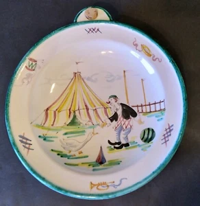 Antique Baby Feeding Dish Ceramic Hot Water Warming Dish Circus Italy 1940's - Picture 1 of 6