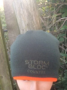 Sombrero gorro reversible Storm Bloc Country verde y alto vis naranja tiroteo - Imagen 1 de 2