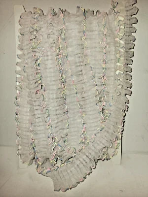 Borde multicolor de encaje plisado doble cosido de 1,5" X 12 yardas Foto 1 de 3
