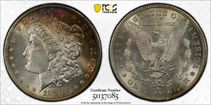 1879 S Morgan Silver Dollar ~ *Crescent Toning* ~ Graded PCGS MS64 - Bild 1 von 7