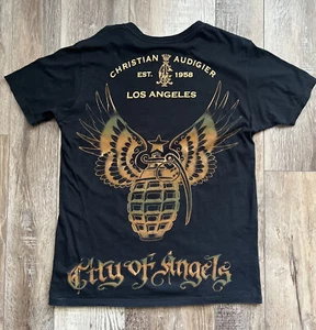 Rare Christian Audigier Ed Hardy Collectable T Shirt Sz Large - Picture 1 of 12