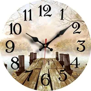 Rustic 30cm Wooden Wall Clock - Inspirational Jetty / Pier / Dreaming - Fabulous - Picture 1 of 4