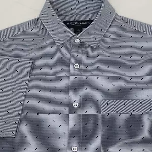 Mizzen main shirt men's small short sleeve button up stretch performance printed - Picture 1 of 12